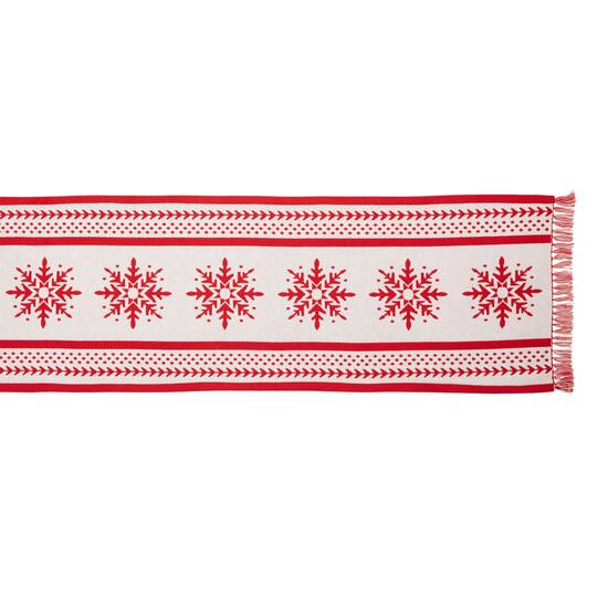 DII® 72" Nordic Snowflake Stripe Jacquard Table Runner